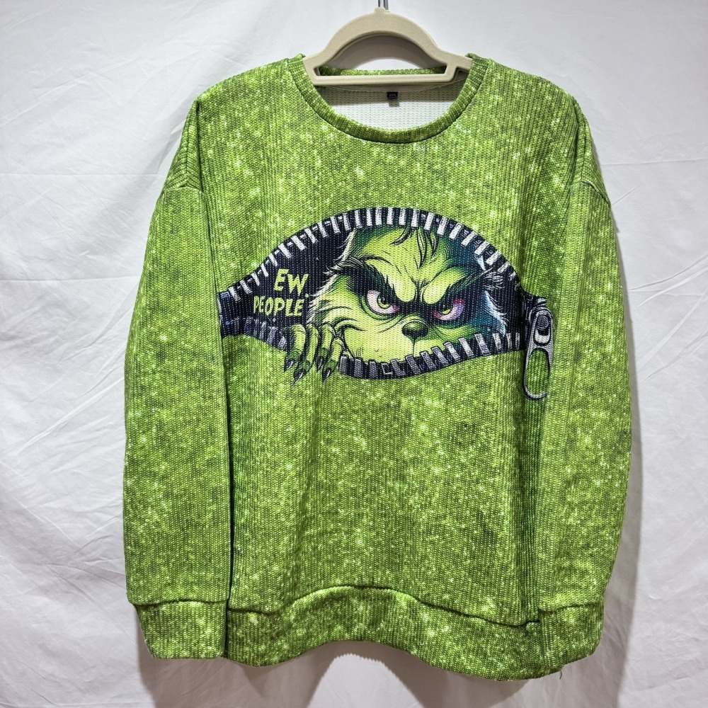 Grinch EW PEOPLE Lightweight Sweater Size 2XL Ugly Christmas Sweater No Care Tag